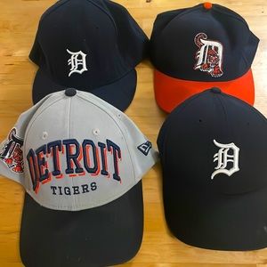 Lot of 4 Detroit Tigers hats